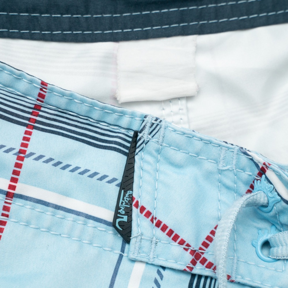 Vintage 90s Y2k Quicksilver Board Shorts‎ Plaid Blue Baggy Size M/L - Picture 4 of 11